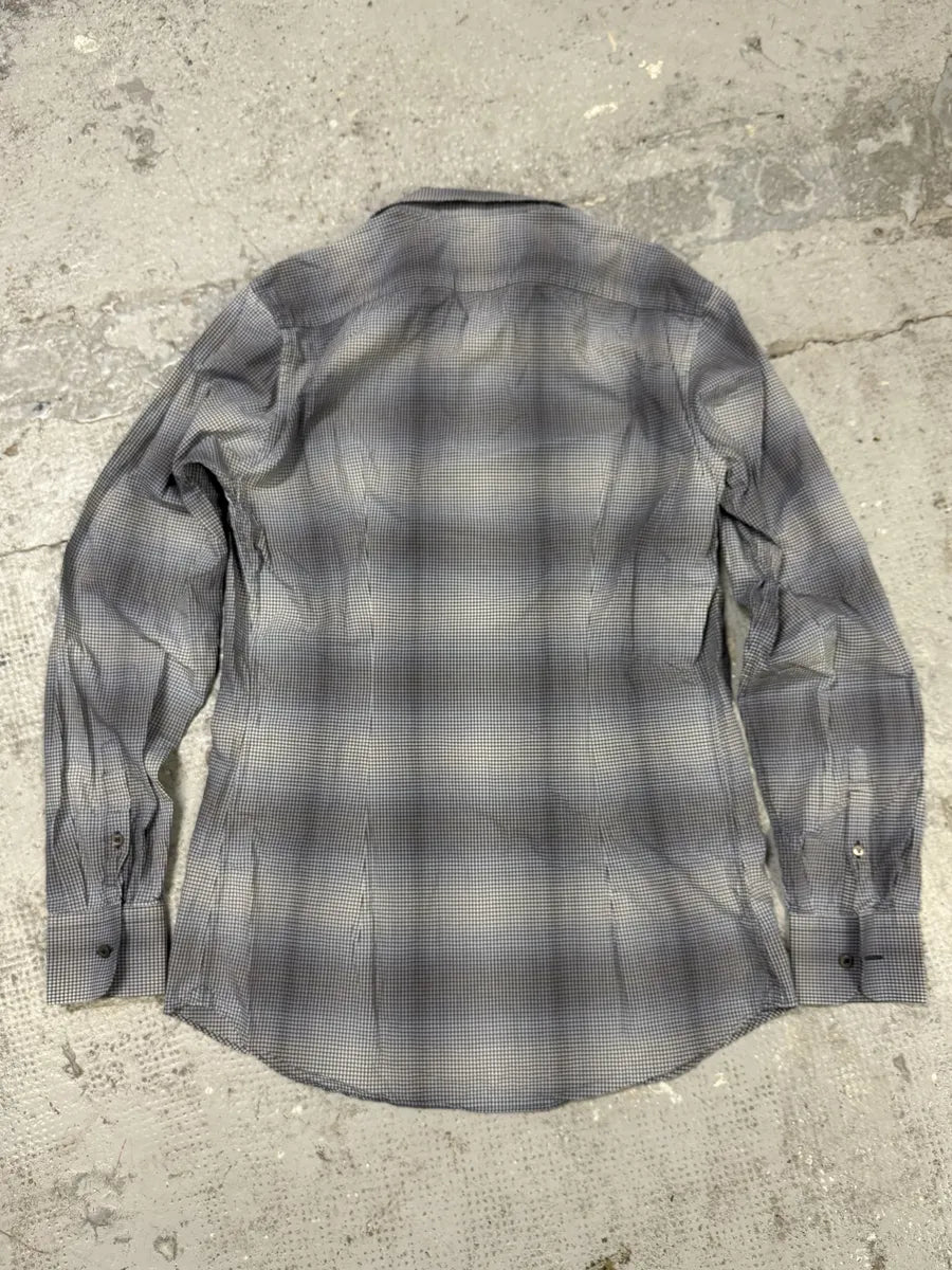 SS2009 Prada Grey Checked Gradient Shirt wPqllUf 3