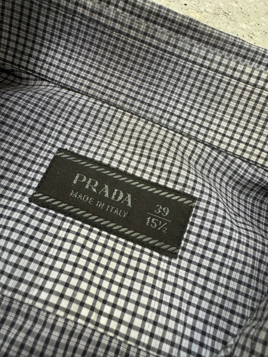 SS2009 Prada Grey Checked Gradient Shirt wPqllUf 6