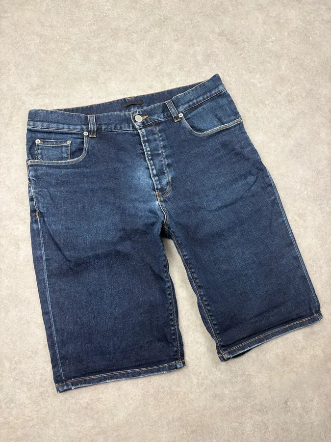 SS2009 Prada Navy Contrast Stitch Denim Shorts PGfnLWo 5