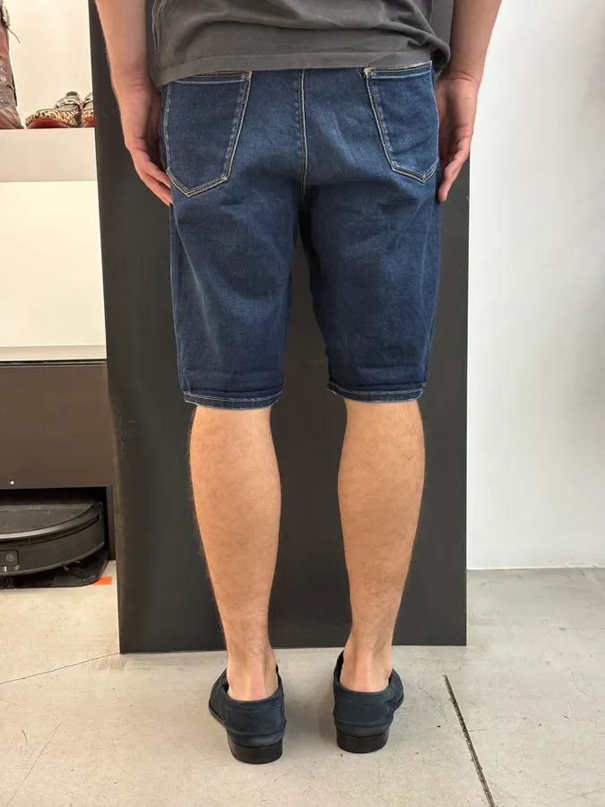 SS2009 Prada Navy Contrast Stitch Denim Shorts PGfnLWo 4