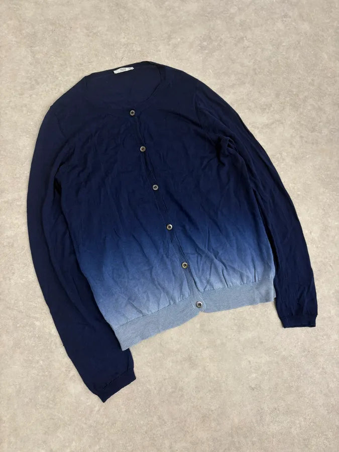 SS2009 Prada Navy Gradiant Wool Cardigan DfzpAla 3