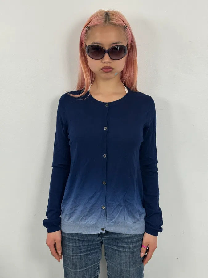 SS2009 Prada Navy Gradiant Wool Cardigan DfzpAla 1