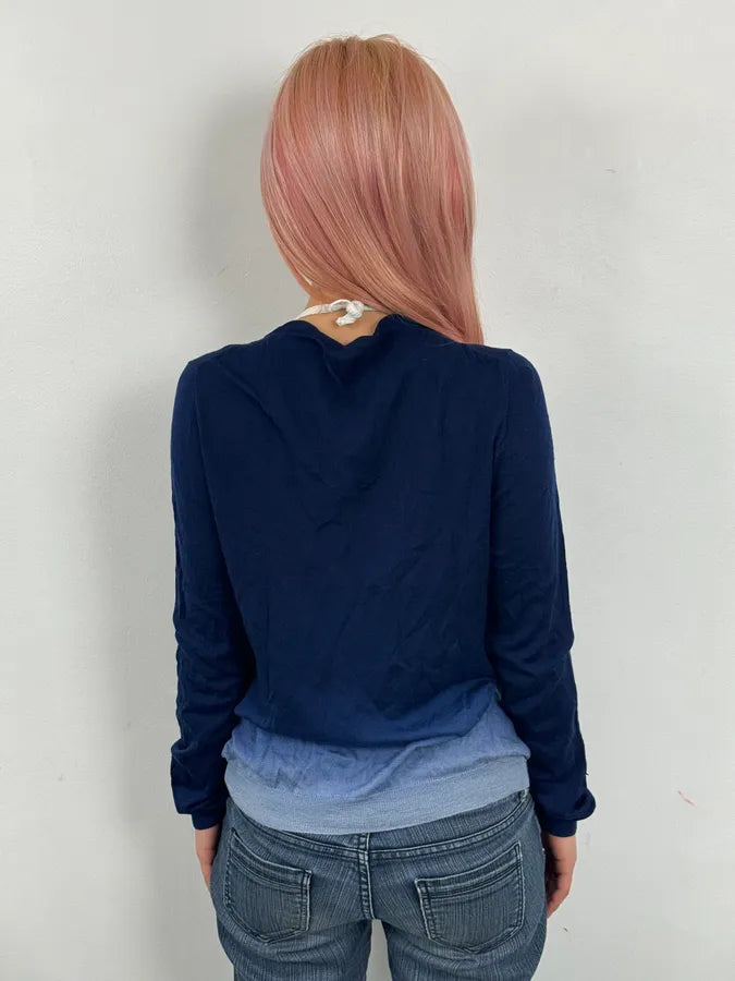 SS2009 Prada Navy Gradiant Wool Cardigan DfzpAla 2