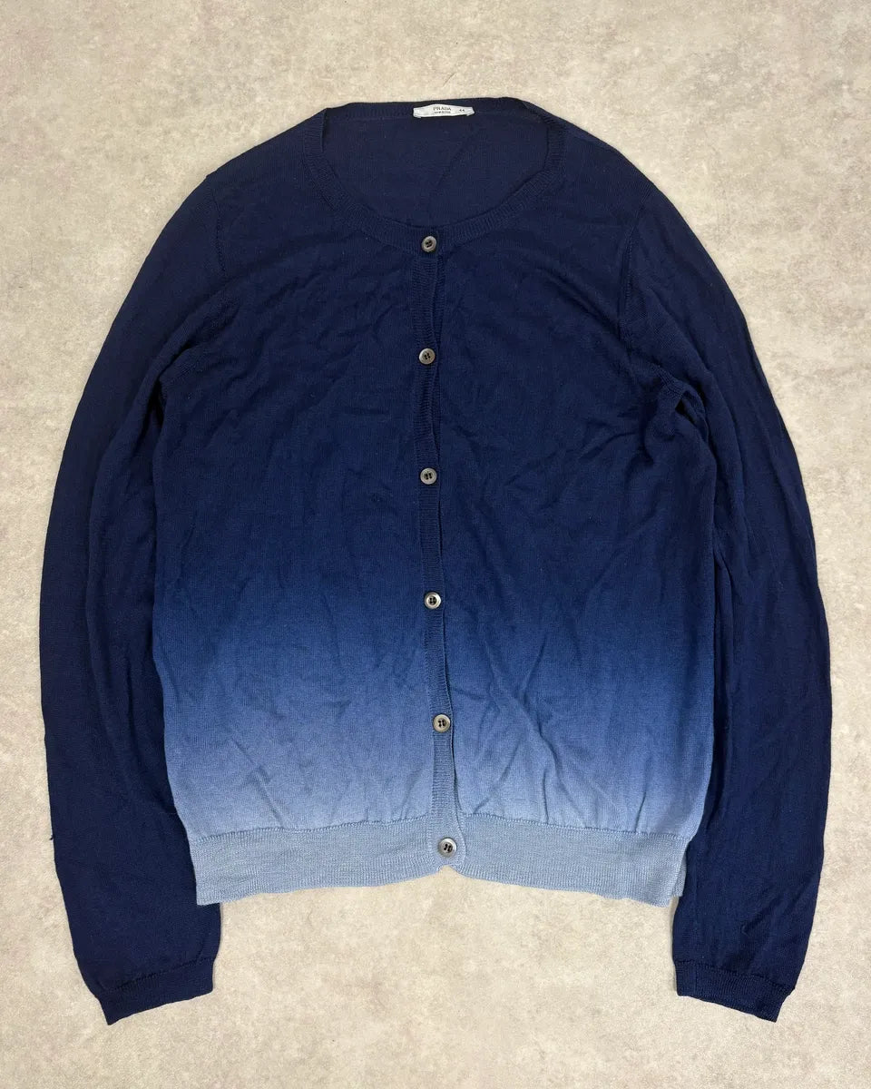 SS2009 Prada Navy Gradiant Wool Cardigan DfzpAla 0