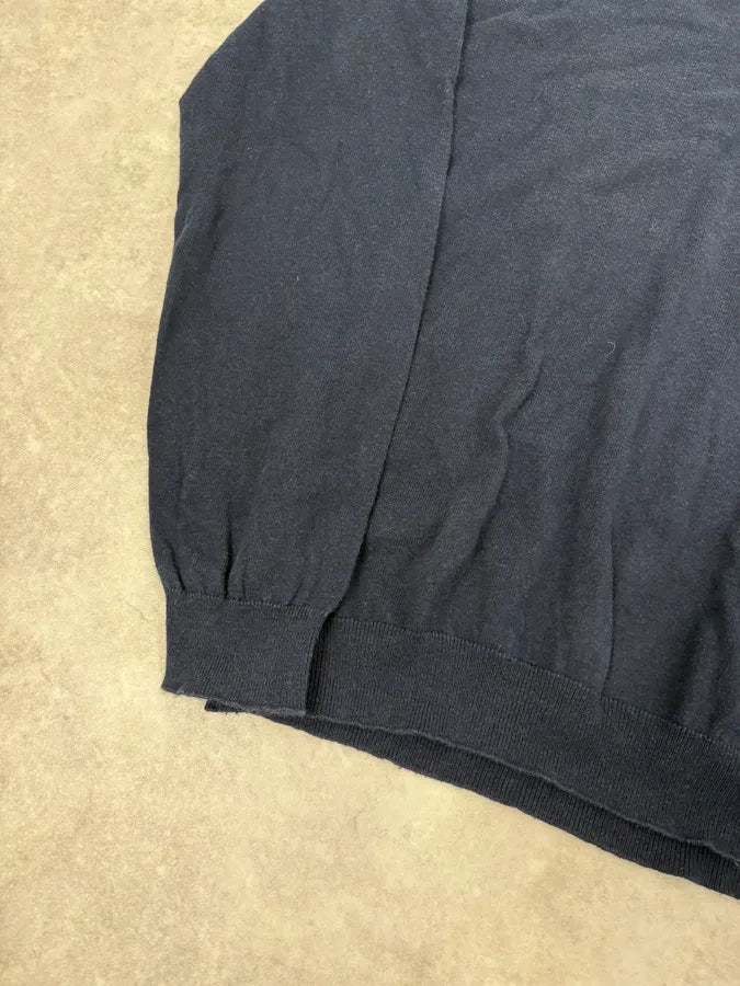 SS2009 Prada Navy Minimalist V-Neck Sweater KutCfJv 6