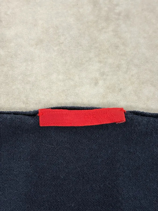 SS2009 Prada Navy Minimalist V-Neck Sweater KutCfJv 8