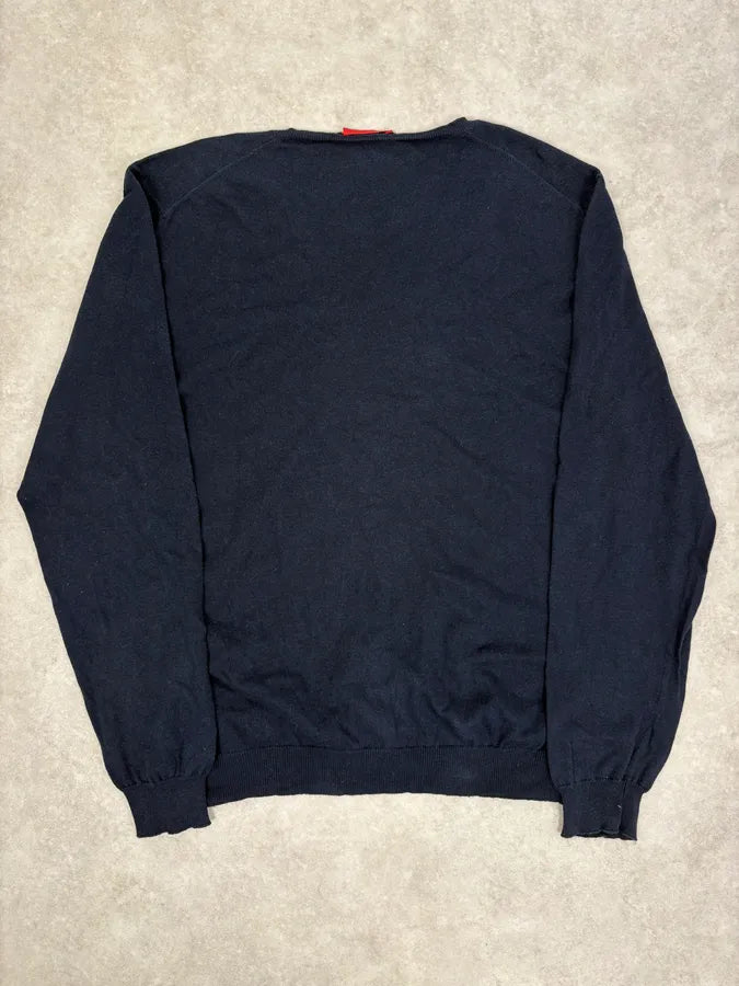 SS2009 Prada Navy Minimalist V-Neck Sweater KutCfJv 5