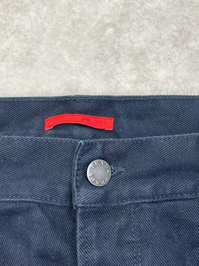 SS2009 Prada Navy Tapered Fit Denim Jeans XmOskGv 7
