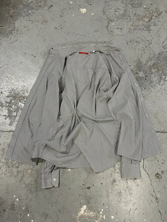 SS2009 Prada White Striped Minimalist Shirt (M) NJXEiRT 12