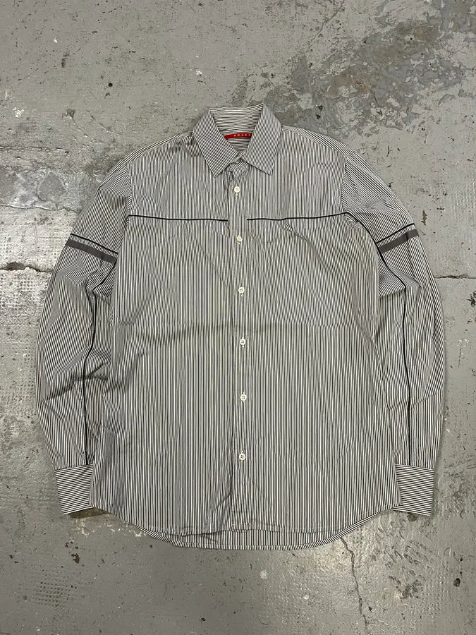 SS2009 Prada White Striped Minimalist Shirt (M) NJXEiRT 2