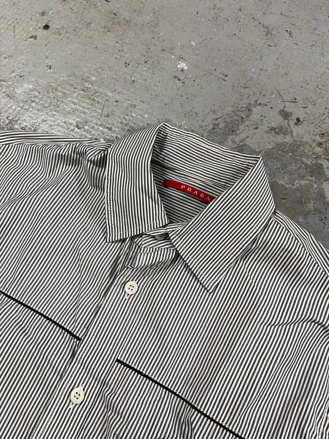 SS2009 Prada White Striped Minimalist Shirt (M) NJXEiRT 5