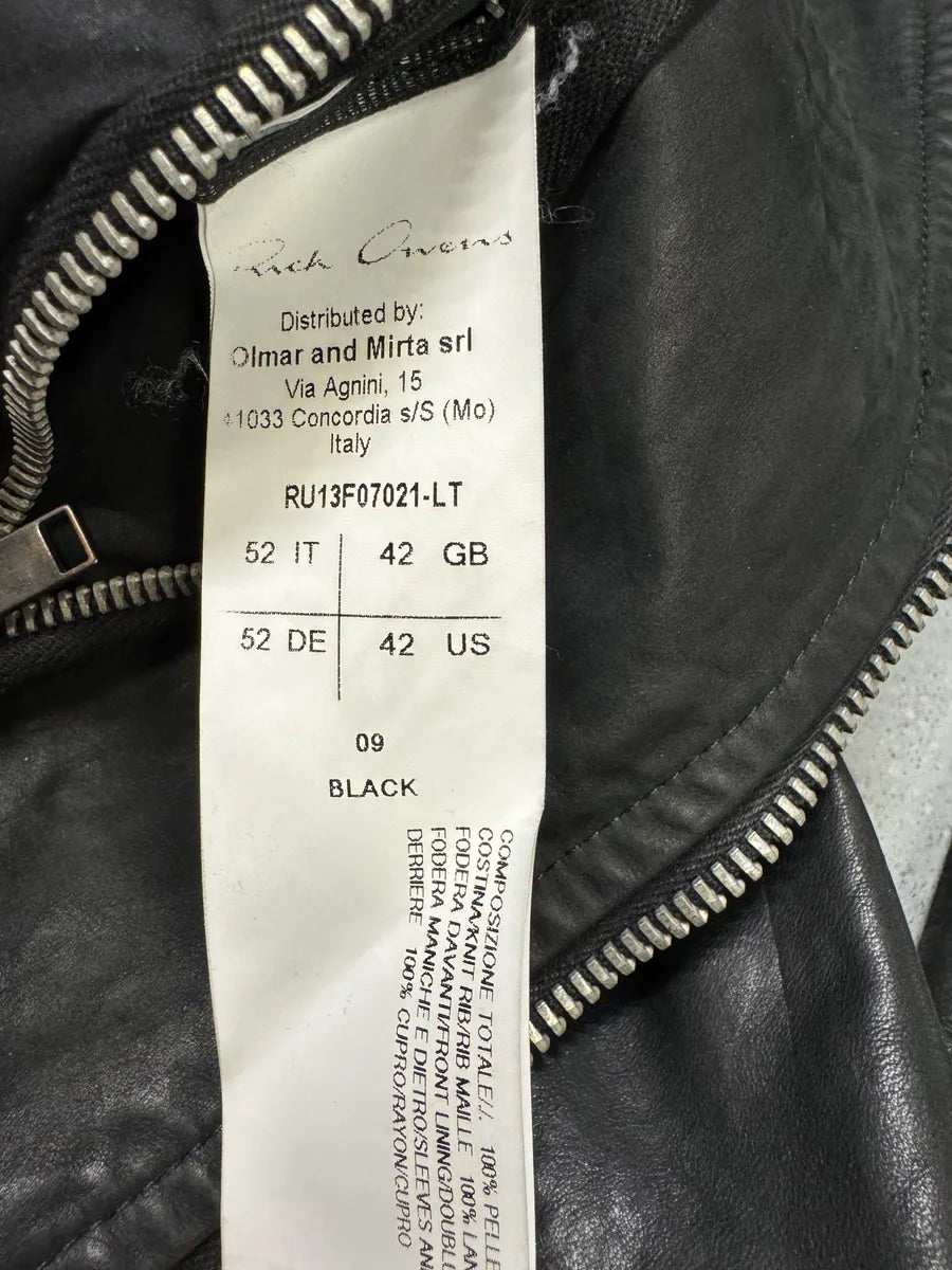 SS2009 Rick Owens Intarsia High Neck Black Leather Jacket aEWAjum 6