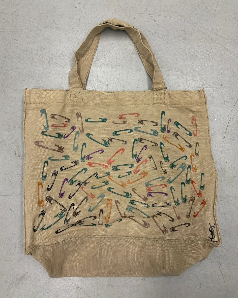 SS2009 Yves Saint Laurent Multicolor Pins Clips Tote Bag dsPWglH 0