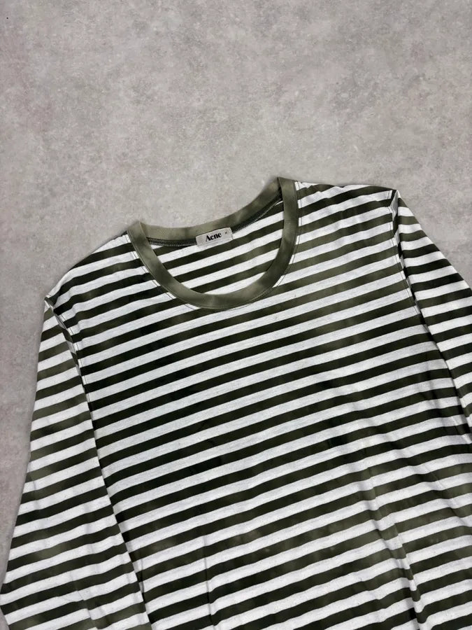 SS2010 Acne Studios Olive & White Striped Longsleeves KpfTwIG 4