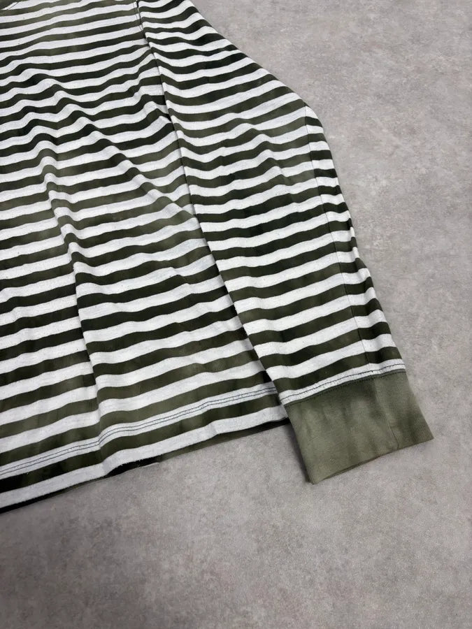 SS2010 Acne Studios Olive & White Striped Longsleeves KpfTwIG 5