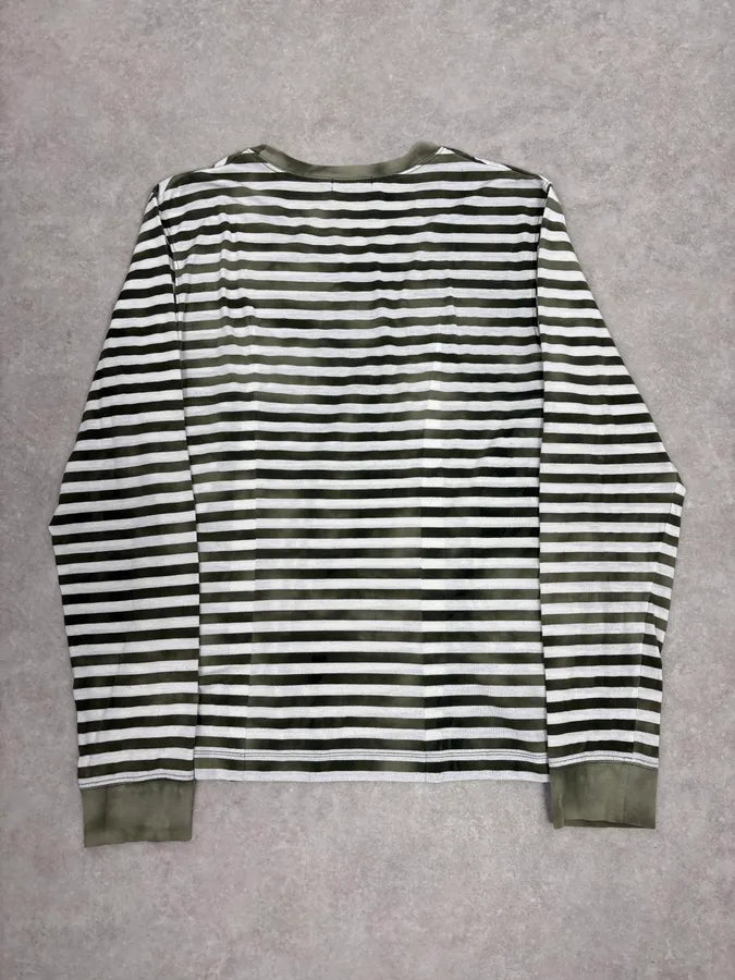 SS2010 Acne Studios Olive & White Striped Longsleeves KpfTwIG 6