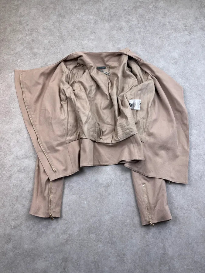 SS2011 Alexander McQueen Beige Asymmetrical Jacket  KStOXdj 7