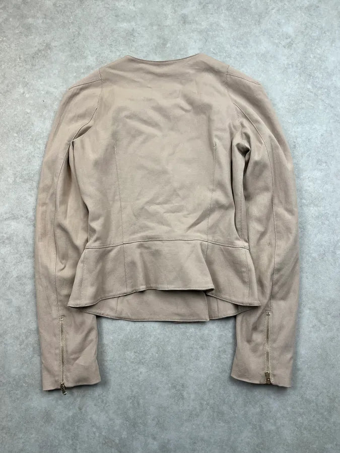 SS2011 Alexander McQueen Beige Asymmetrical Jacket  KStOXdj 5