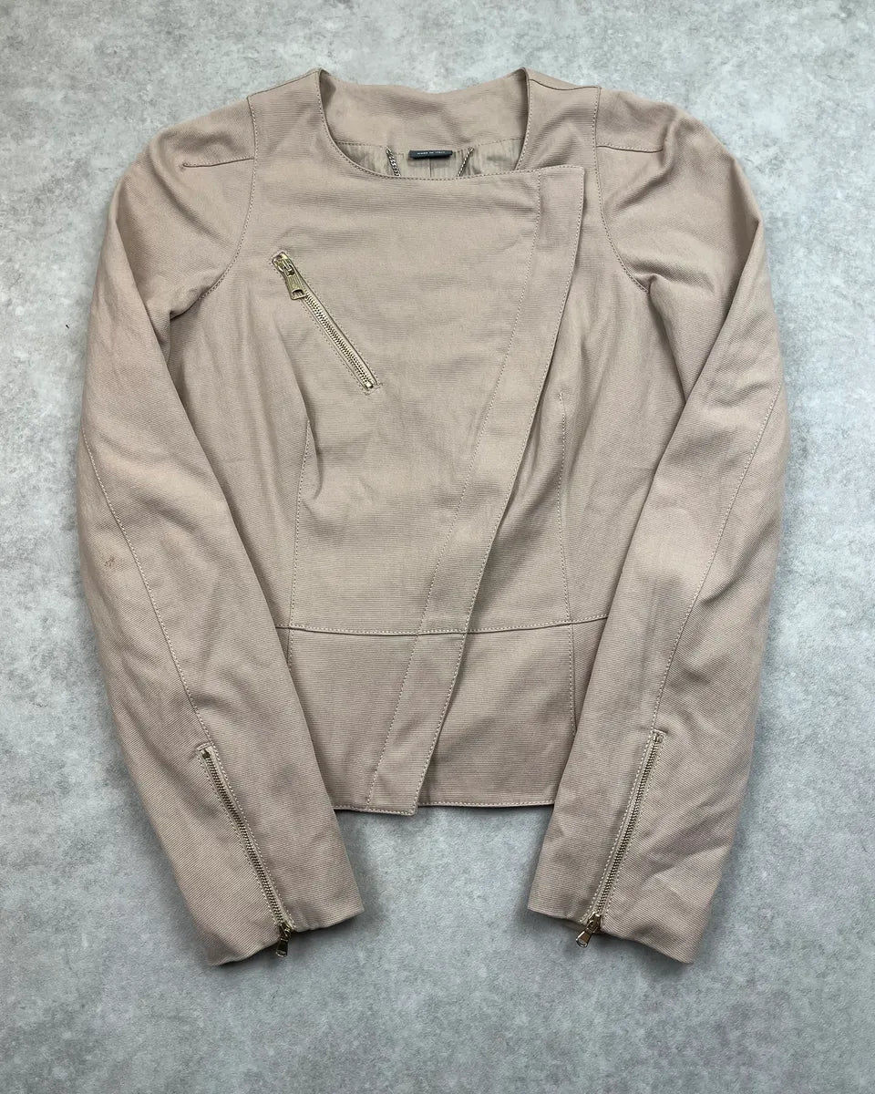SS2011 Alexander McQueen Beige Asymmetrical Jacket  KStOXdj 4