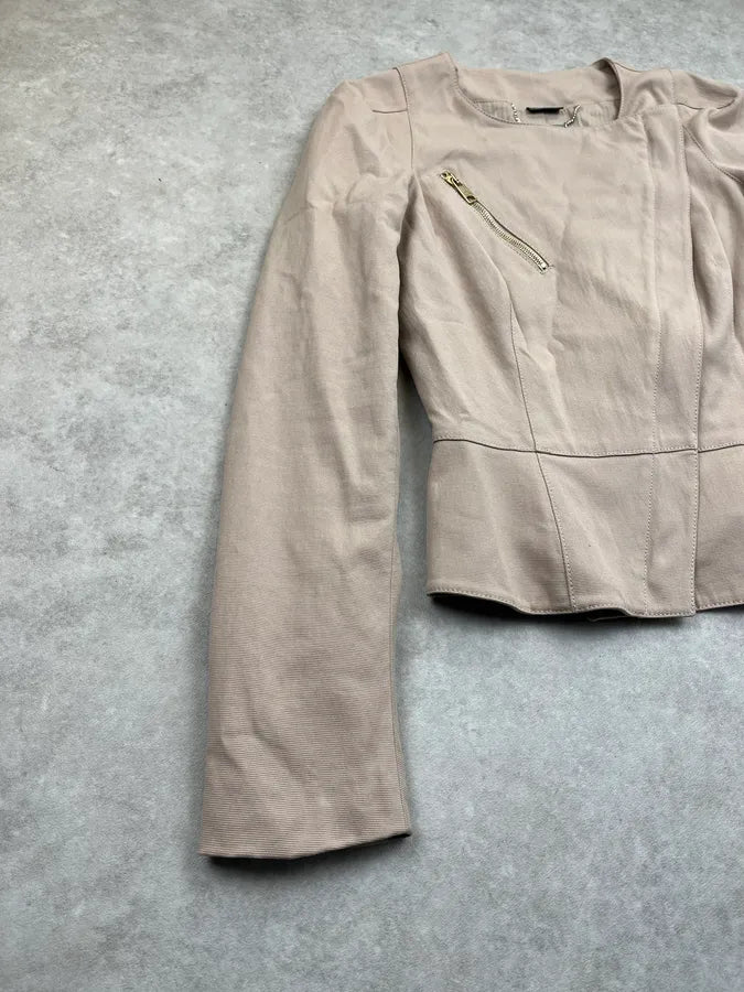 SS2011 Alexander McQueen Beige Asymmetrical Jacket  KStOXdj 8