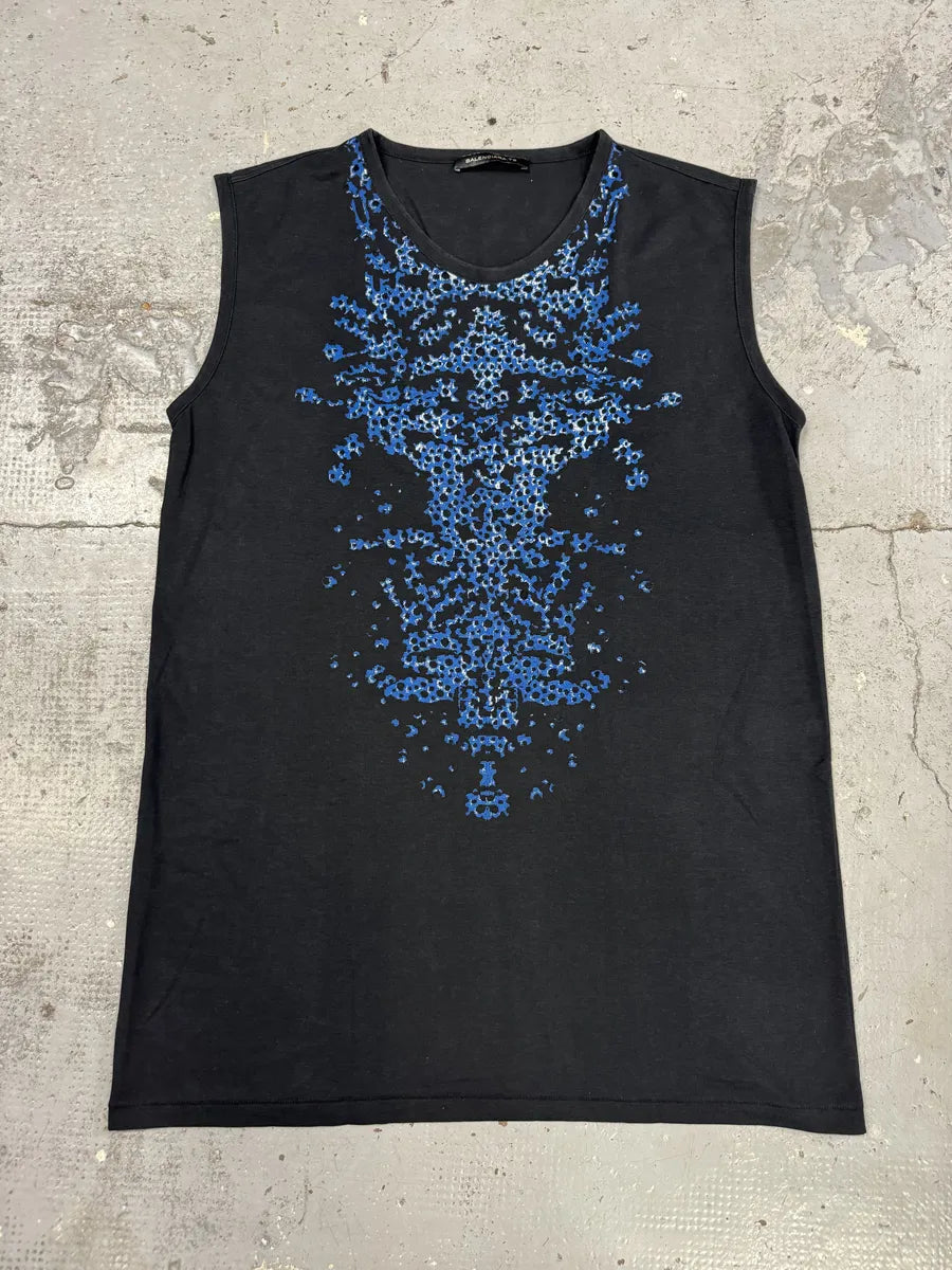 SS2010 Balenciaga Black & Blue Contemporary Tank Top yGylGTL 0