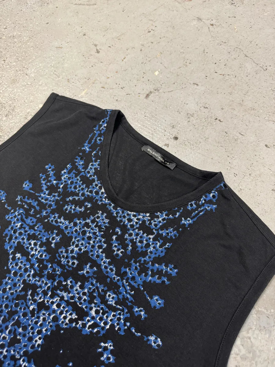 SS2010 Balenciaga Black & Blue Contemporary Tank Top yGylGTL 4