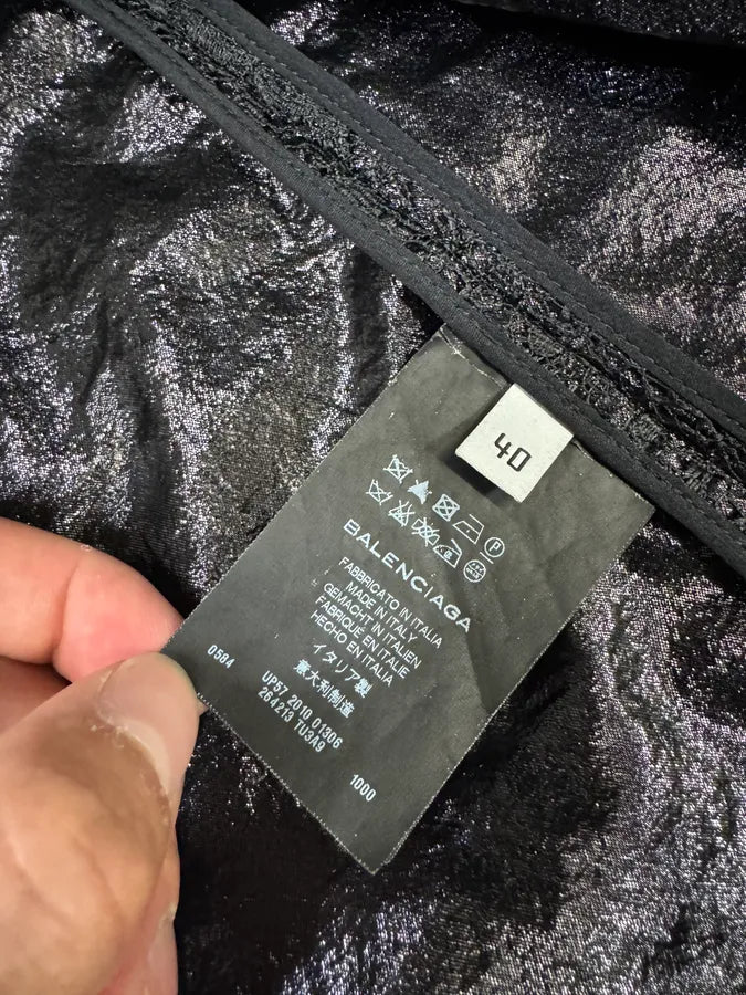 SS2010 Balenciaga Black Asymmetrical Embroidered Obscure Vest IzNwaMc 9