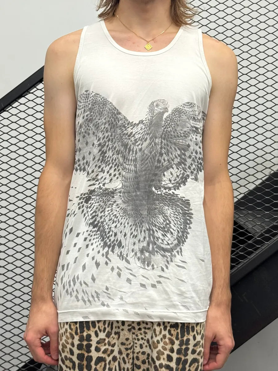 SS2010 Balenciaga Mystic Bird White Tank Top IWKExvV 0