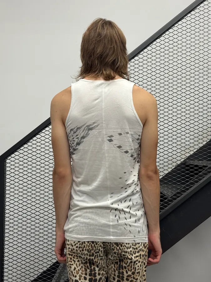 SS2010 Balenciaga Mystic Bird White Tank Top IWKExvV 1