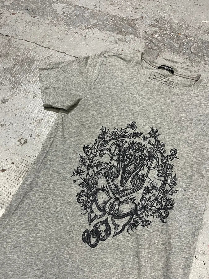 SS2010 Balmain College Logo Grey T-Shirt by Christophe Decarnin WswRrkI 3
