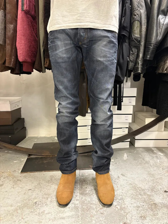 AW2010 Cavalli Brut Marin Faded Denim Slim Jeans FKvGHuc 0