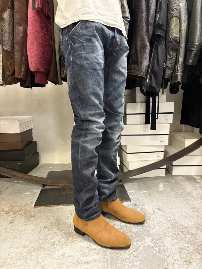 AW2010 Cavalli Brut Navy Faded Denim Slim Jeans FKvGHuc 2