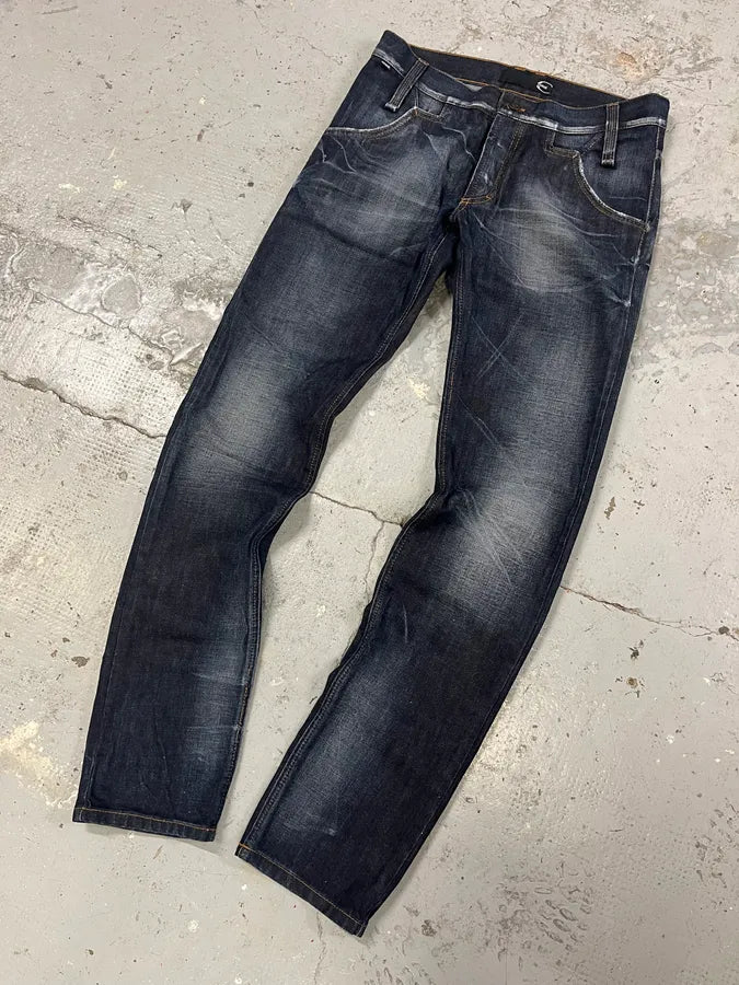 AW2010 Cavalli Brut Navy Faded Denim Slim Jeans FKvGHuc 4