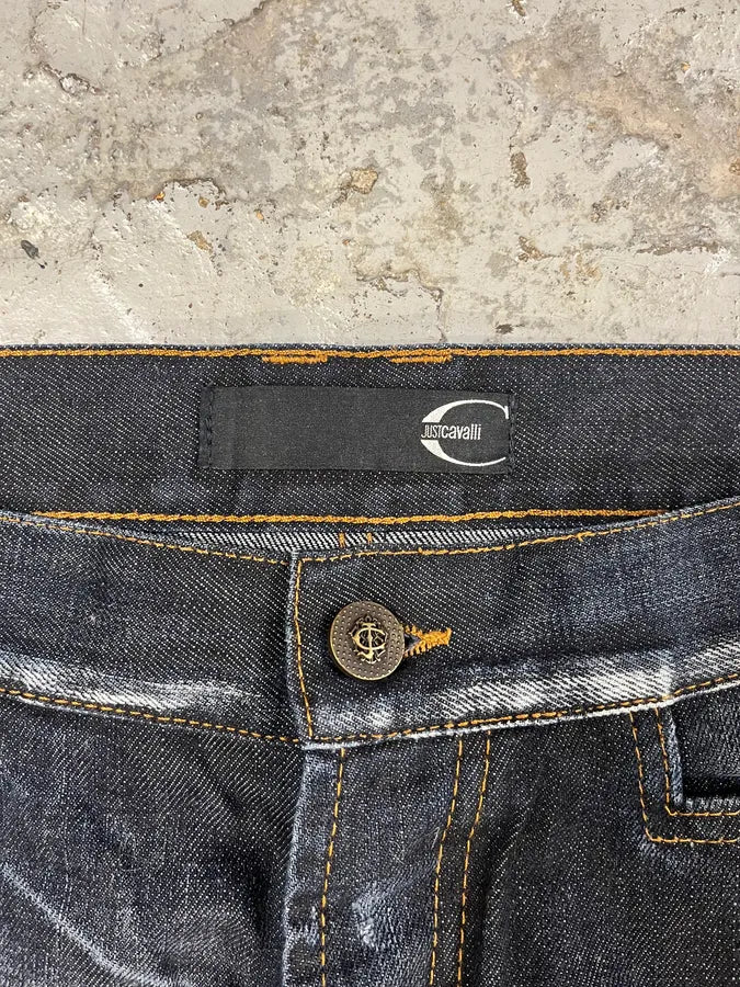 AW2010 Cavalli Brut Navy Faded Denim Slim Jeans FKvGHuc 8