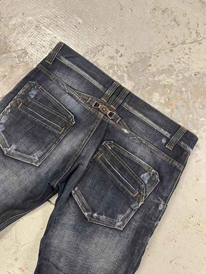 AW2010 Cavalli Brut Navy Faded Denim Slim Jeans FKvGHuc 7