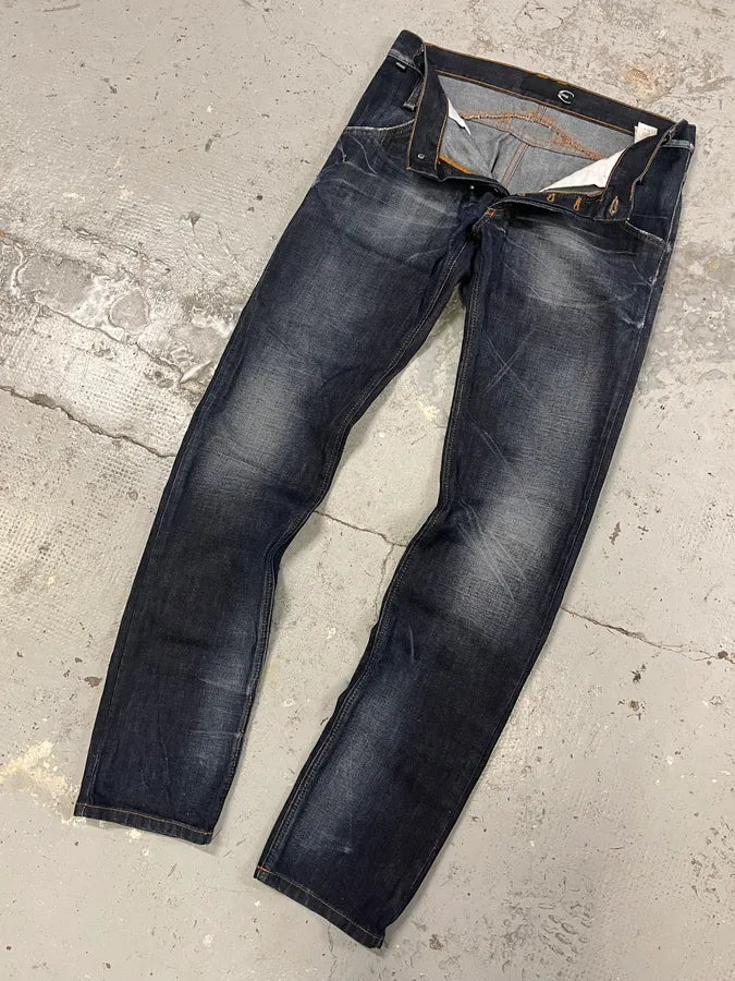 AW2010 Cavalli Brut Navy Faded Denim Slim Jeans FKvGHuc 5
