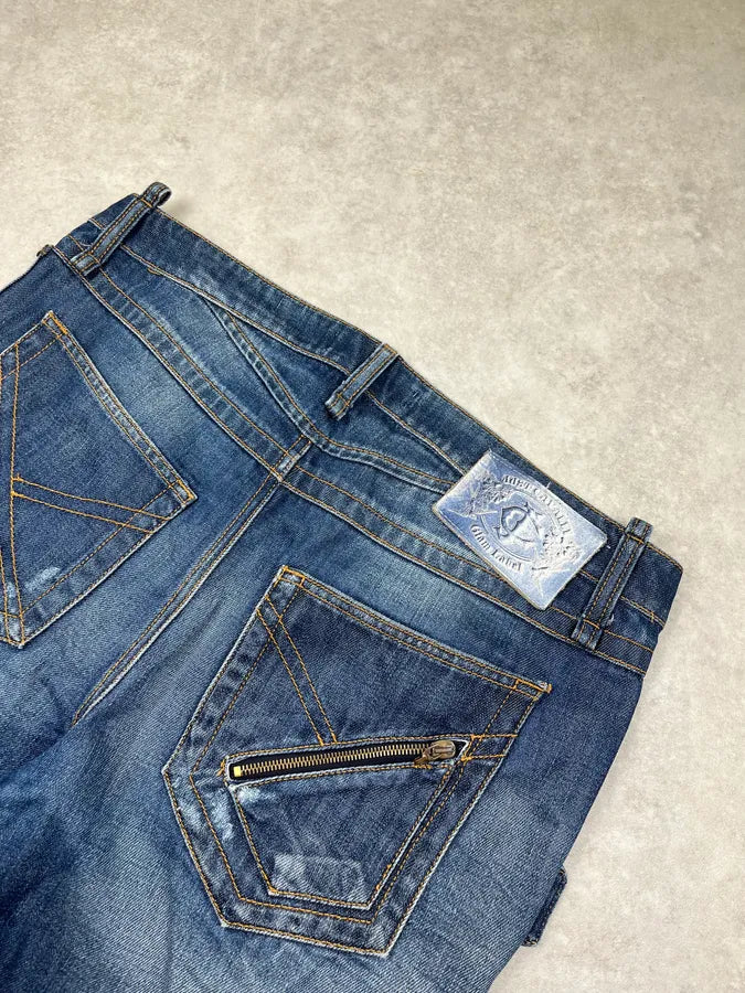 SS2010 Cavalli Navy Denim Distressed Shorts ZfDNhlD 10