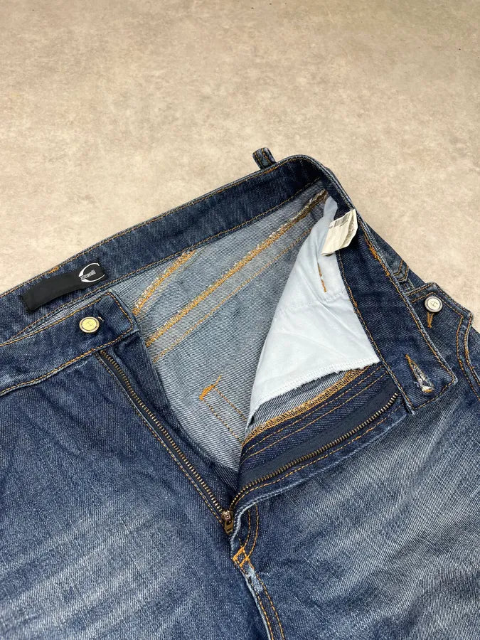 SS2010 Cavalli Navy Denim Distressed Shorts ZfDNhlD 12
