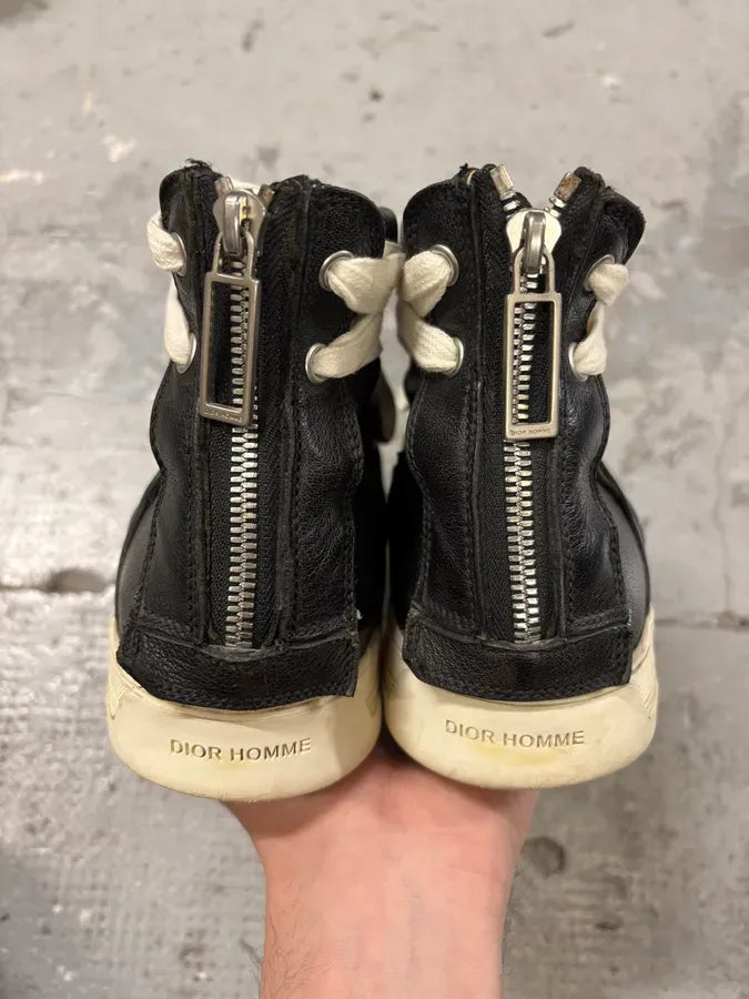 SS2010 Dior Kris Van Assche Black Leather Laced Sneakers Boots XaHUywI 4