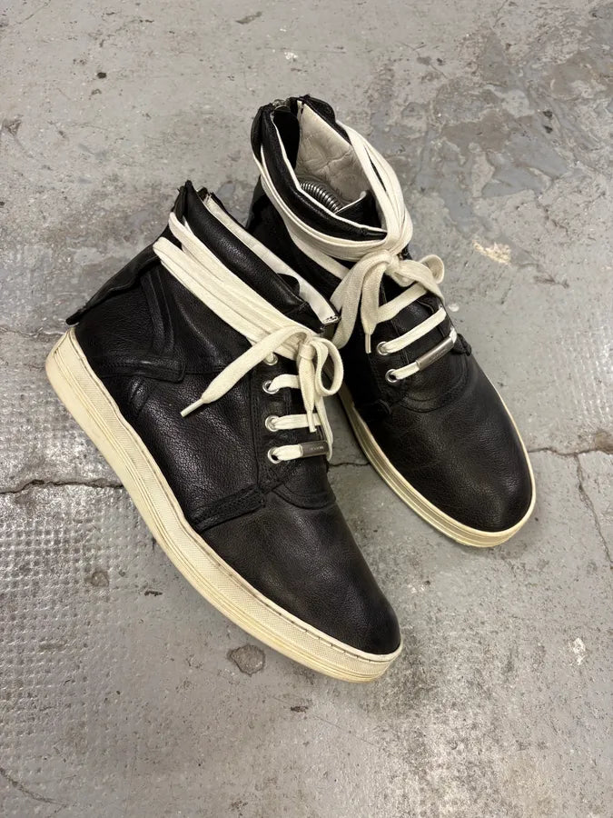 SS2010 Dior Kris Van Assche Black Leather Laced Sneakers Boots (40eu/us7) XaHUywI 1