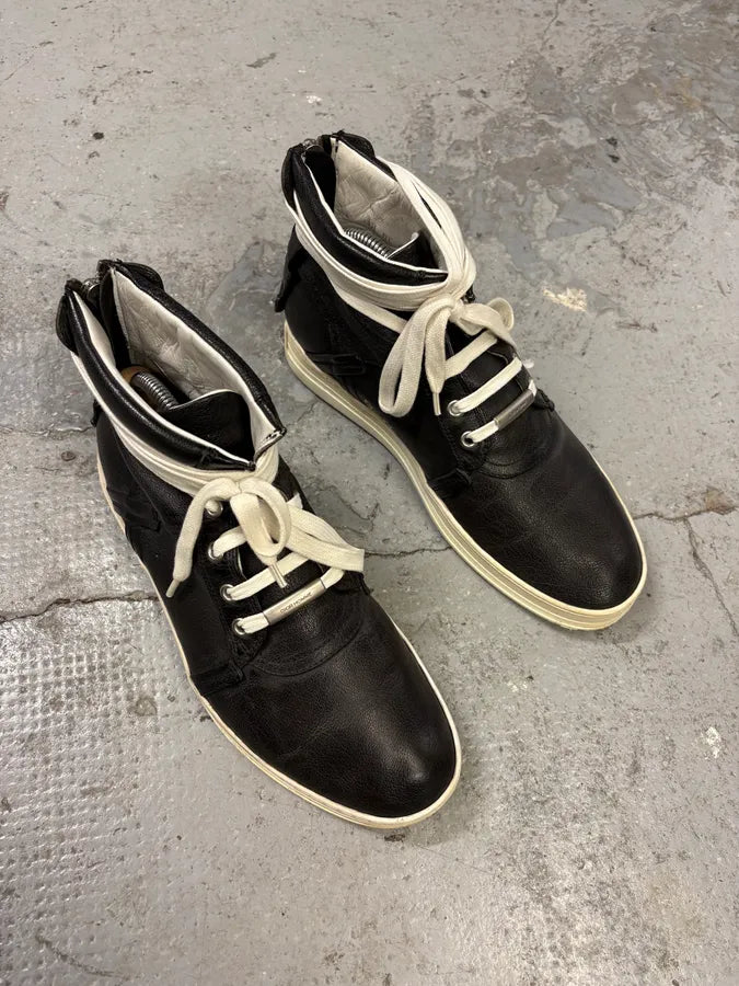 SS2010 Dior Kris Van Assche Black Leather Laced Sneakers Boots (40eu/us7) XaHUywI 5