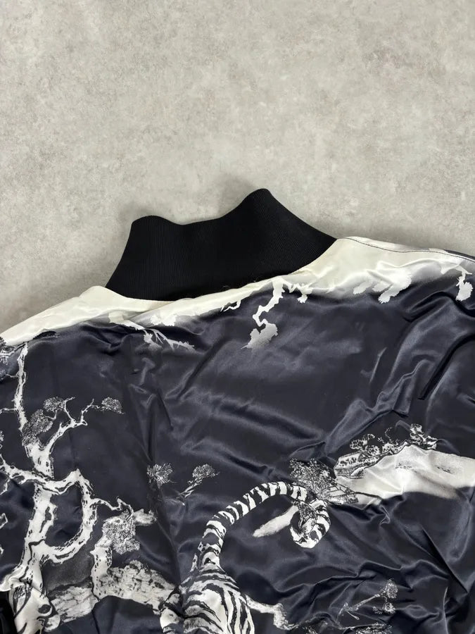 SS2009 Dolce & Gabbana Asian Tiger Black & White Zip-Up Jacket bwujSXb 6