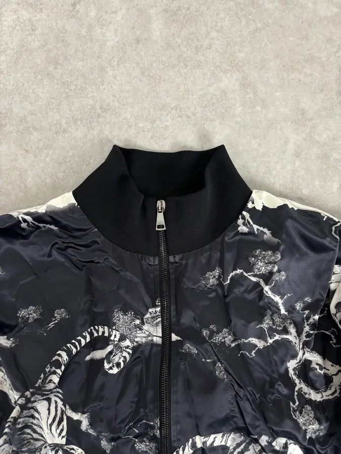 SS2009 Dolce & Gabbana Asian Tiger Black & White Zip-Up Jacket bwujSXb 4