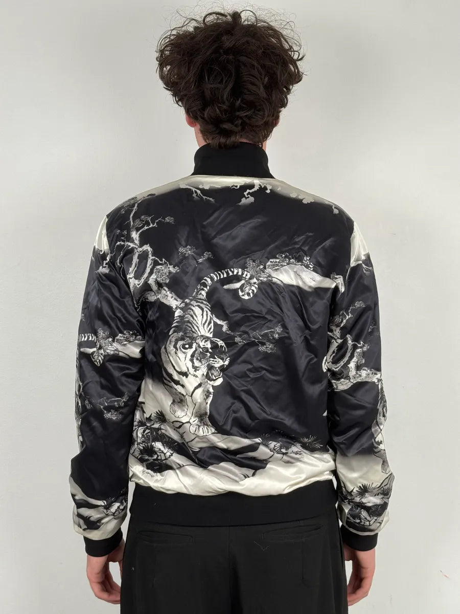 SS2009 Dolce & Gabbana Asian Tiger Black & White Zip-Up Jacket bwujSXb 2