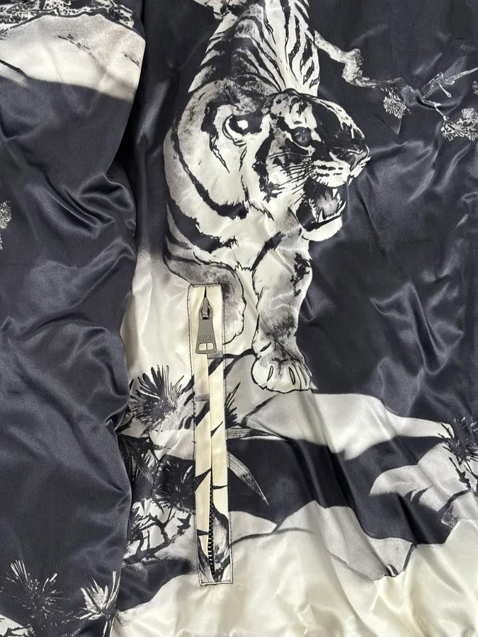 SS2009 Dolce & Gabbana Asian Tiger Black & White Zip-Up Jacket bwujSXb 9