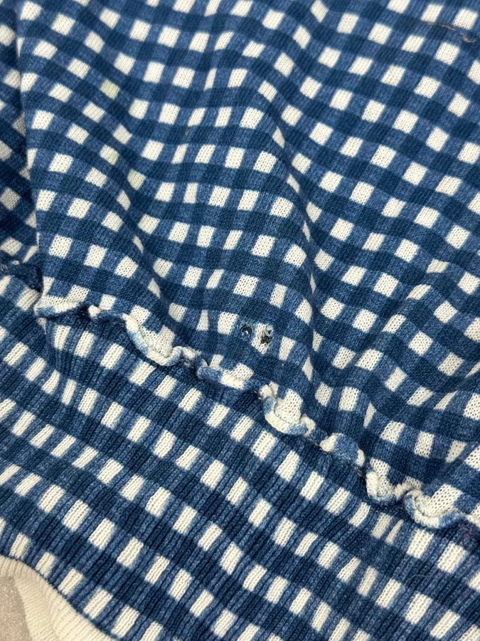 SS2010 Dolce & Gabbana Blue & White Checkered Trompe L’oeil Polo jDmtVAa 8