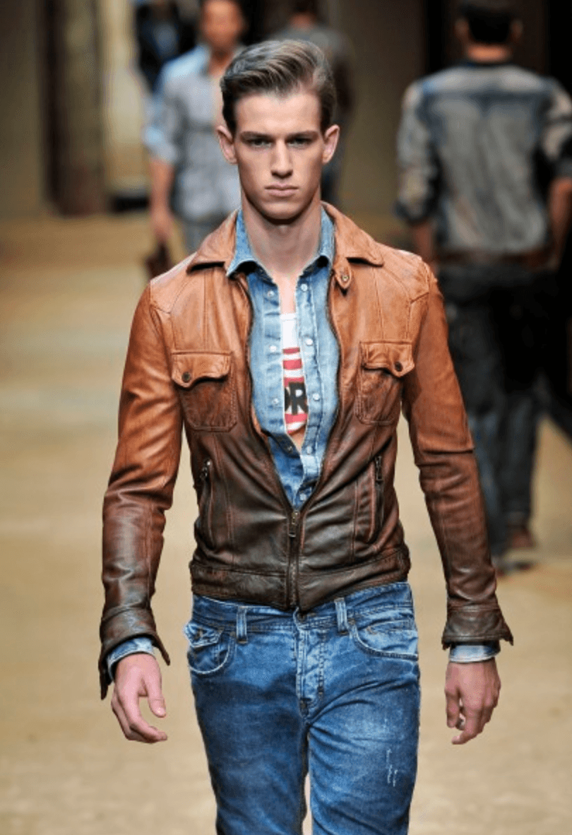 SS2010 Dolce & Gabbana Brown Gradient Leather Jacket  NzHtwKh 1
