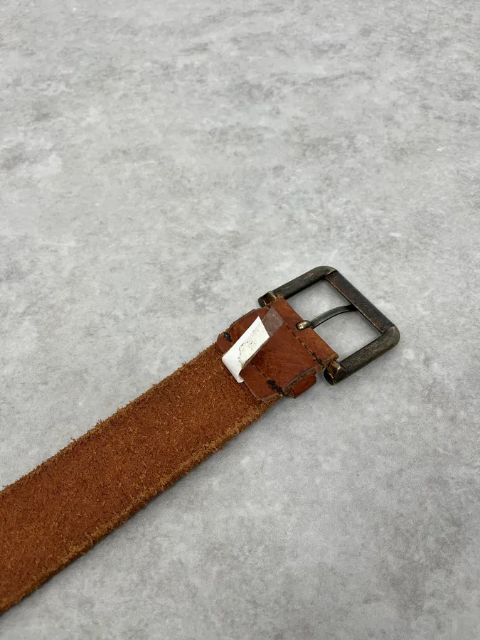 SS2010 Dolce & Gabbana Brown Leather Multicolore Studded Unique Belt FKDNXFL 6