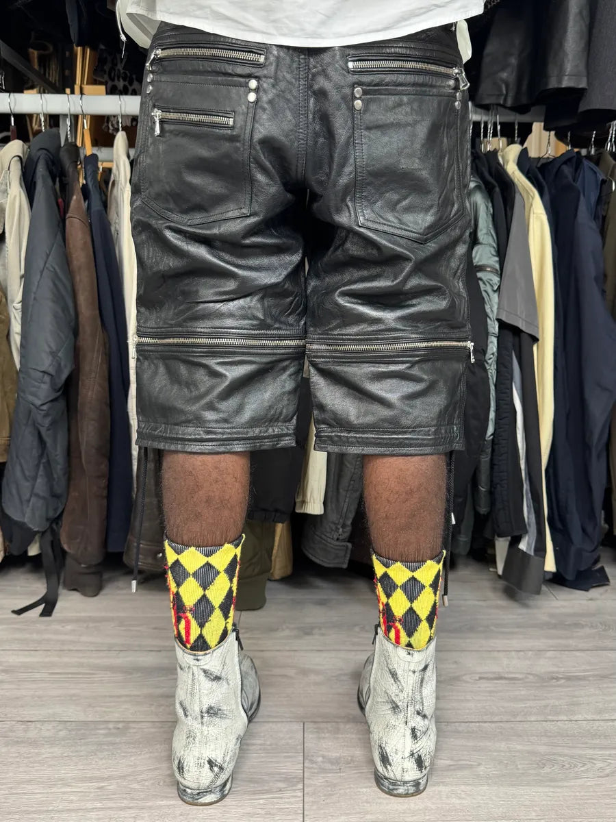 SS2008 Dolce & Gabbana Multi-Zip Black Leather Short RTxsmGU 3