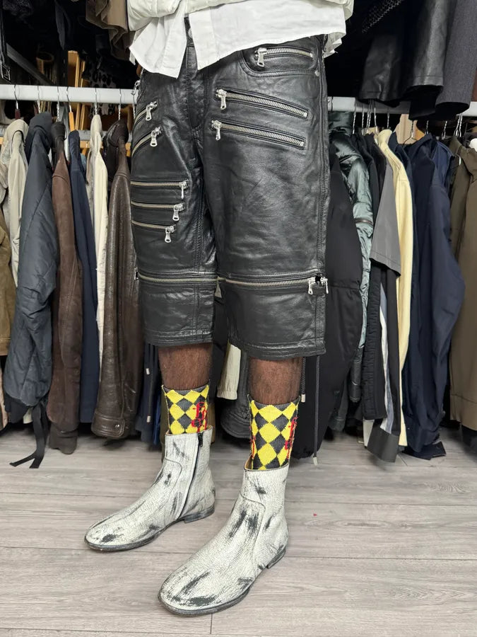 SS2008 Dolce & Gabbana Multi-Zip Black Leather Short RTxsmGU 2